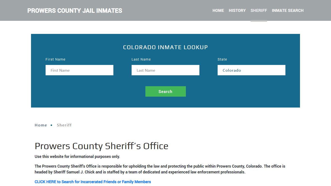 Prowers County Sheriff, CO Arrest Warrant Lookup