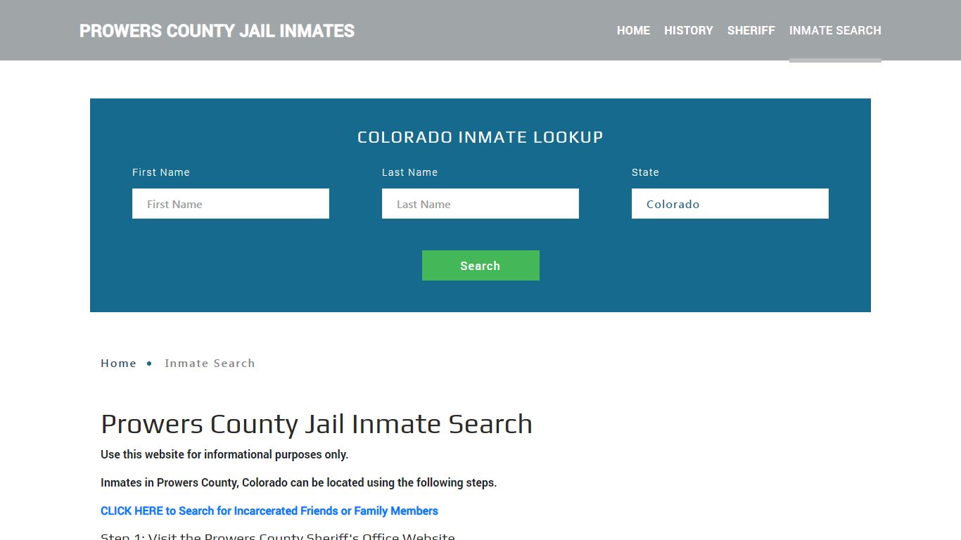 Prowers County, CO Detainee Lookup